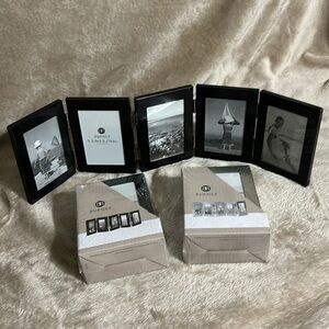 Picture frames. Set of 3. Burnes. 1 silver new 2 black (1new). 2  1/2 x 3.